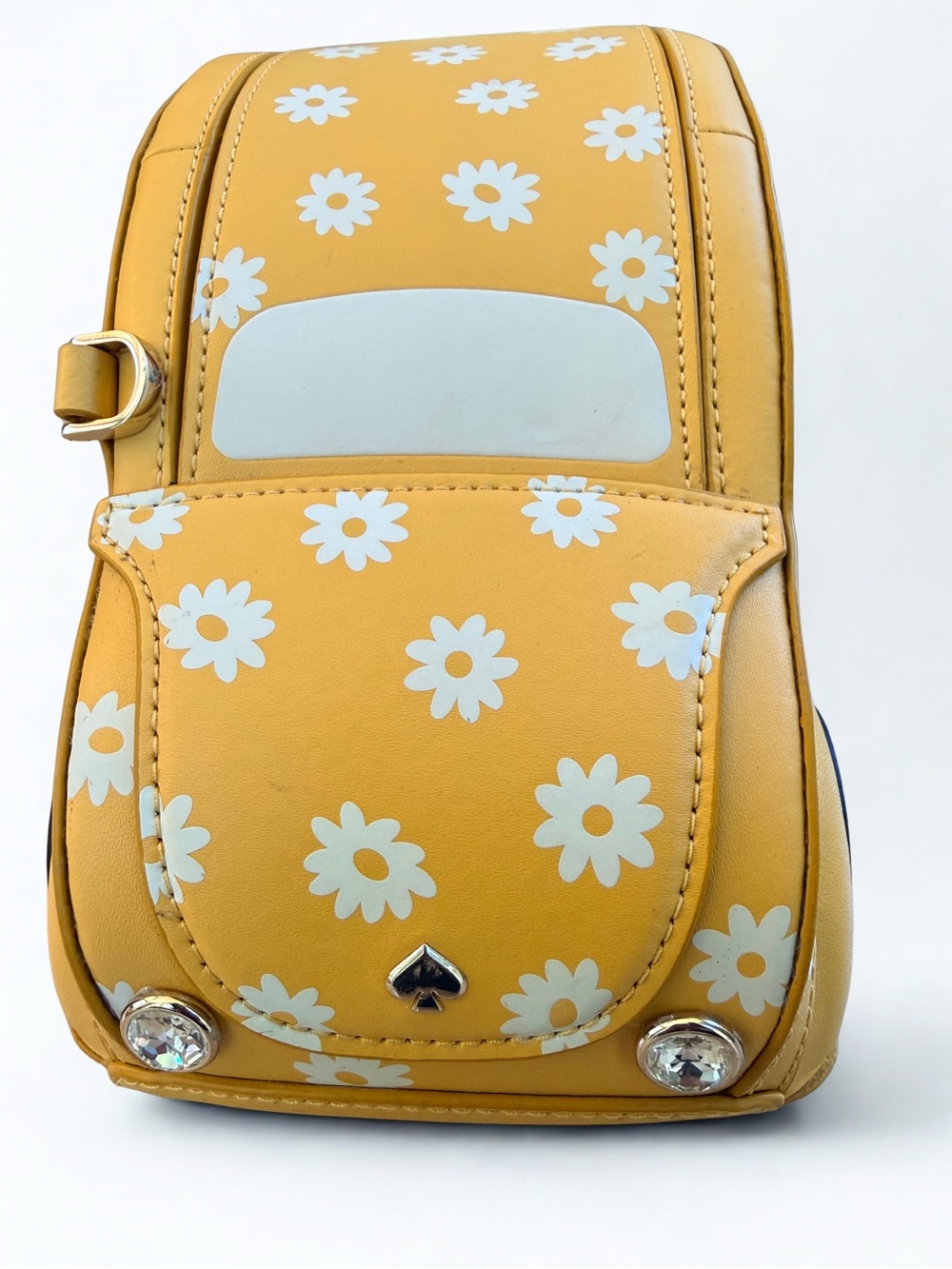 SOLD! NWT Kate Spade Beep Beep Car K6051 Crossbody Bag Yellow RARE w Dust Bag - Picture 4 of 12